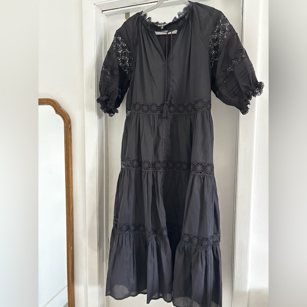 En Saison Lace Inset Black Dress